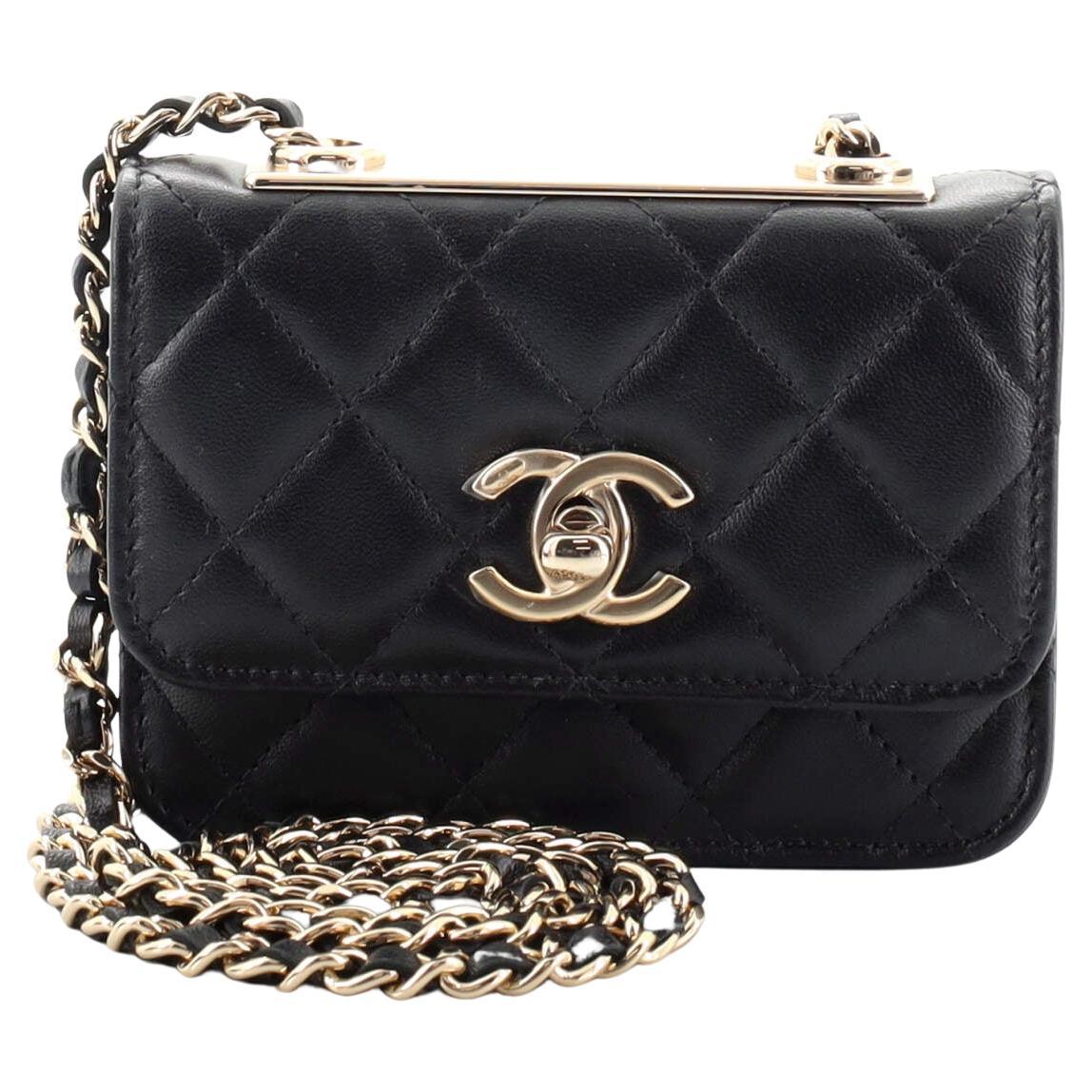 Chanel Trendy CC Card Holder on Chain Quilted Lambskin at 1stDibs