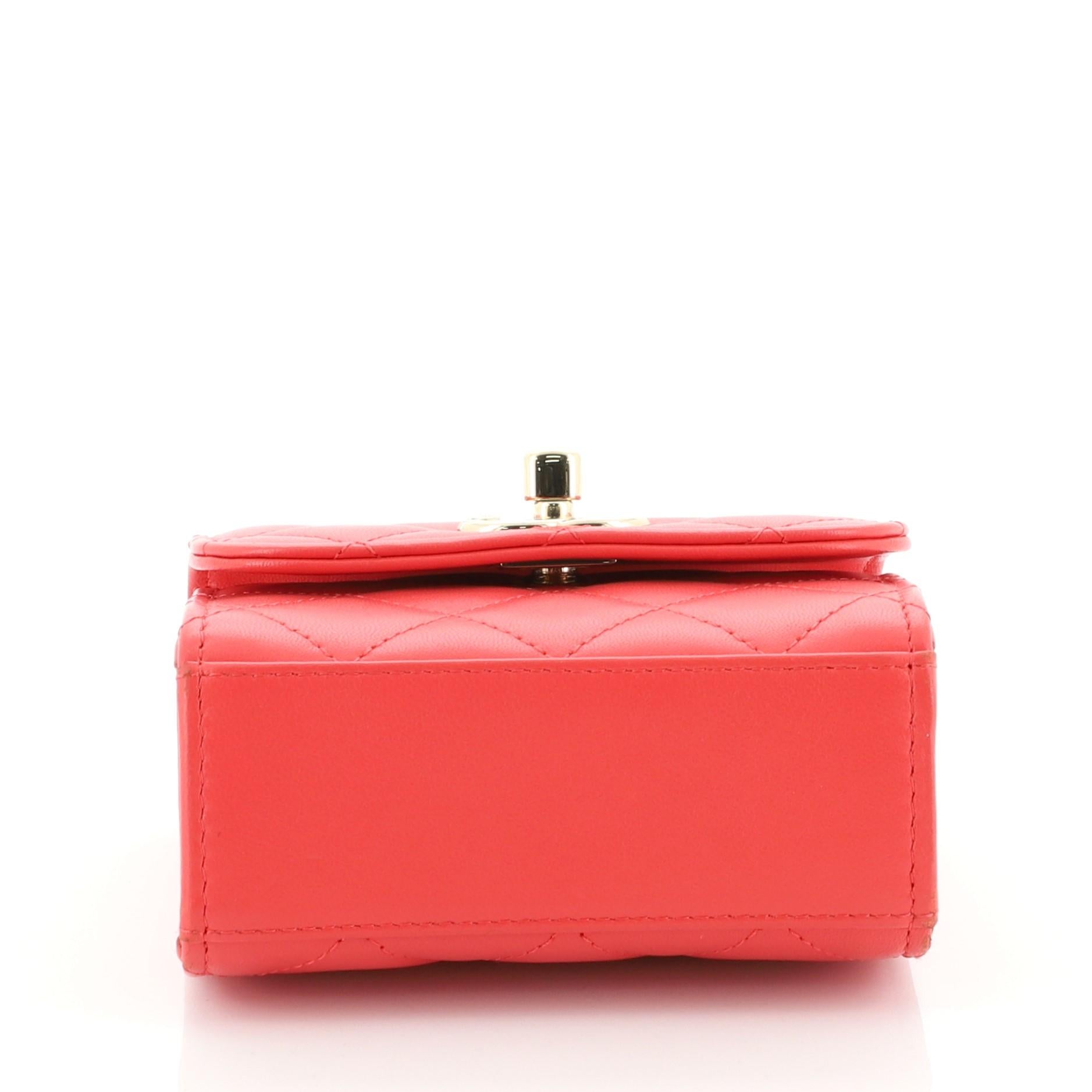 Red Chanel Trendy CC Clutch with Chain Quilted Lambskin Small
