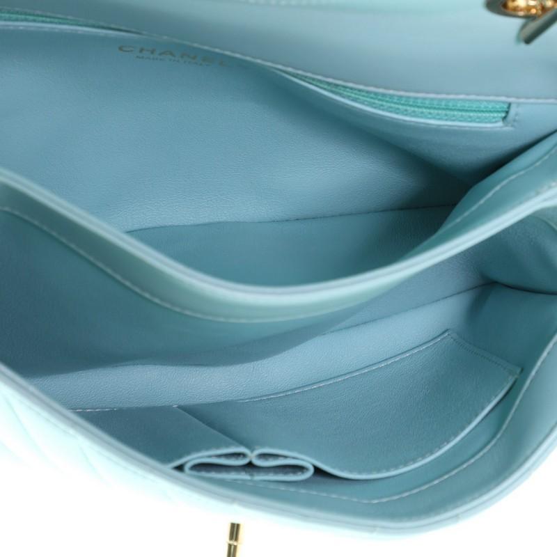 Blue Chanel Trendy CC Flap Bag Chevron Lambskin Medium