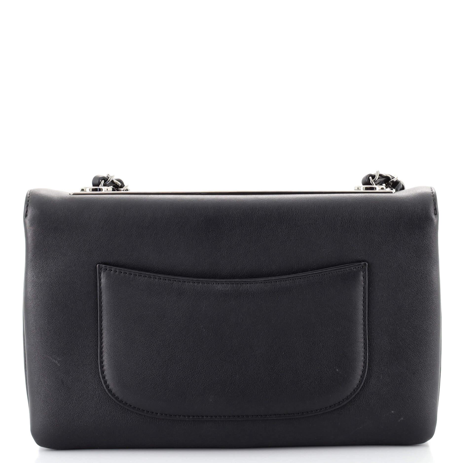 Black Chanel Trendy CC Flap Bag Leather Medium