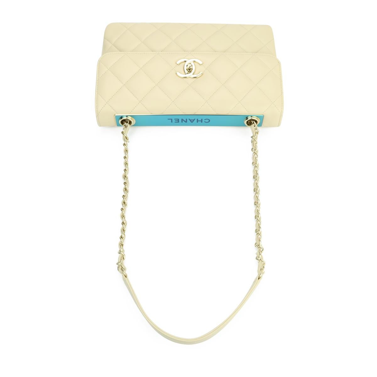 CHANEL Trendy CC Flap Bag Light Beige Lambskin with Gold Hardware 2015 5