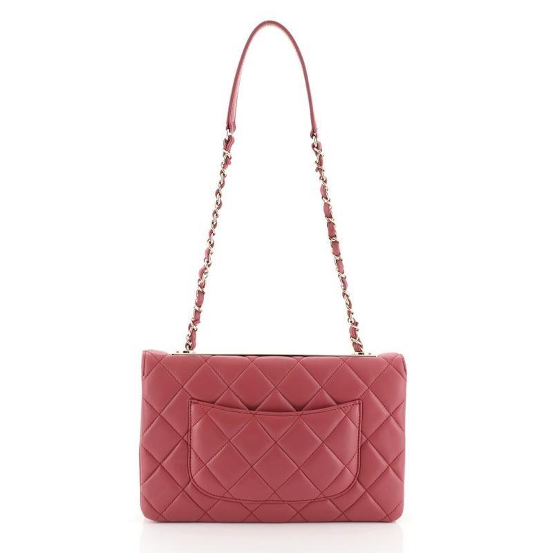Pink Chanel Trendy CC Flap Bag Quilted Lambskin Medium