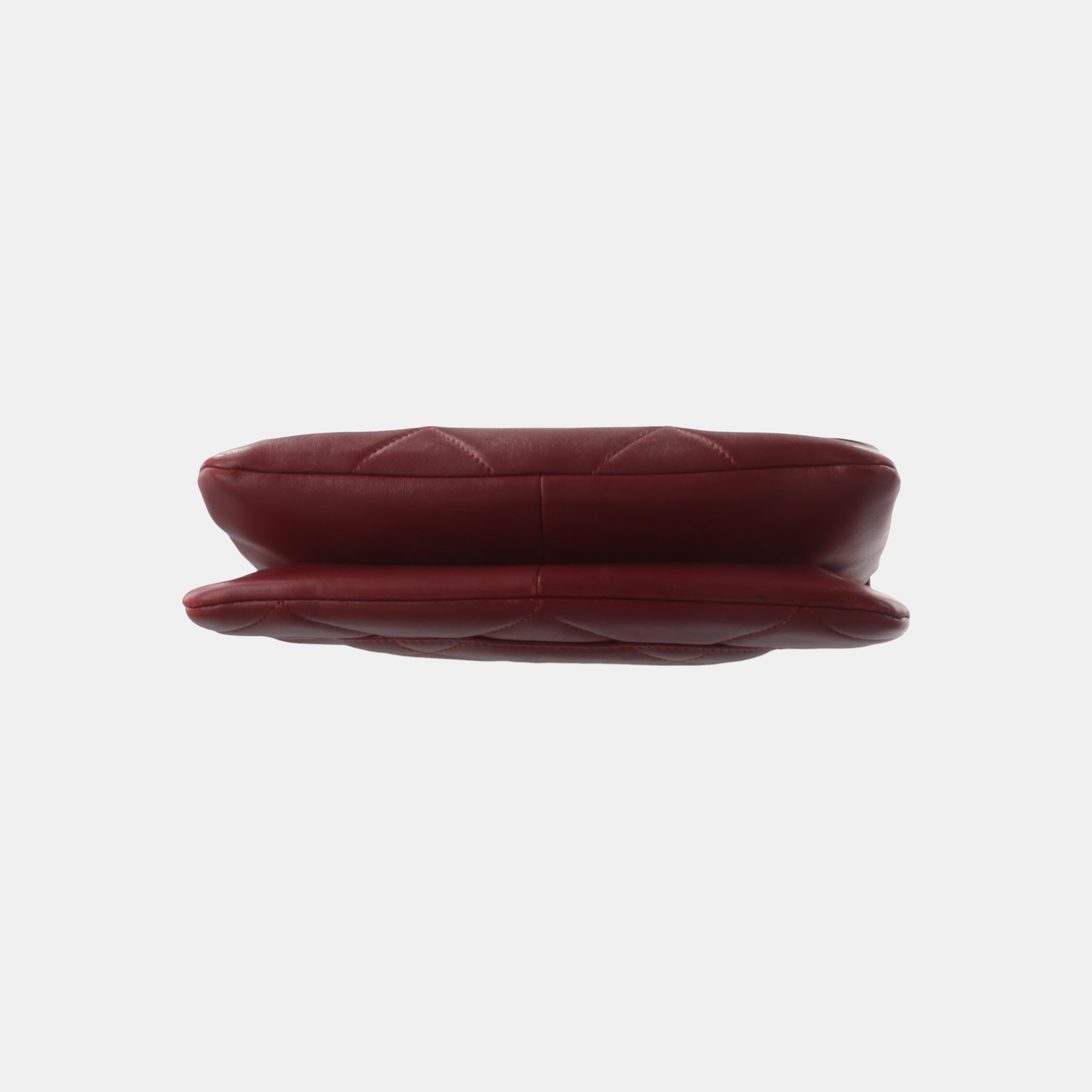 Chanel Trendy CC Flap Crossbody Bag Medium Lammfell Leder Burgund, 2019 2