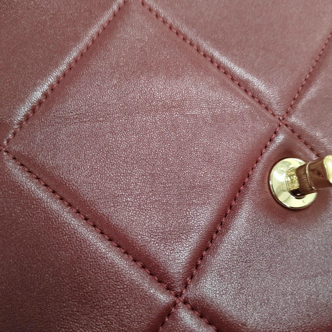 Chanel Trendy CC Flap Crossbody Bag Medium Lammfell Leder Burgund, 2019 3