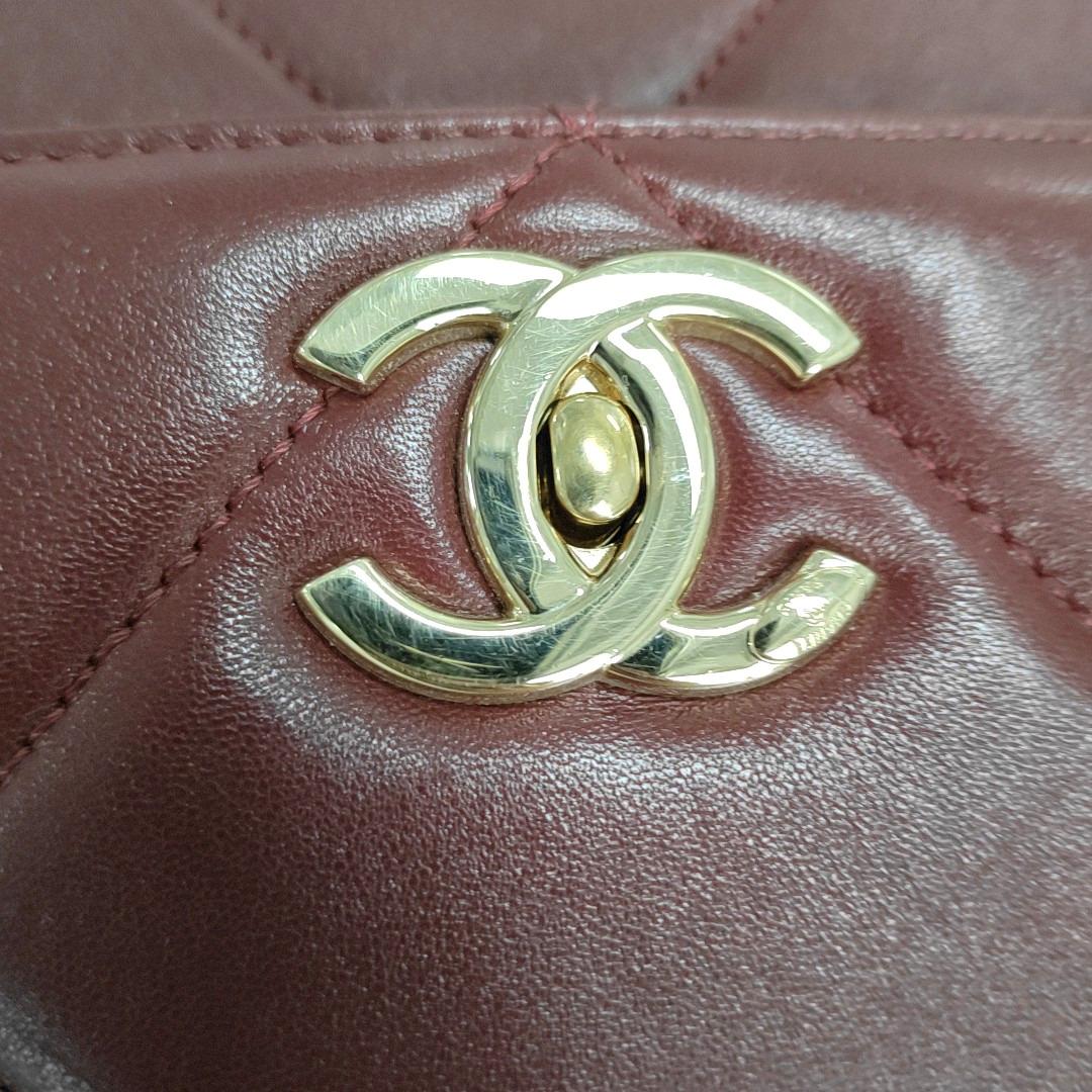 Chanel Trendy CC Flap Crossbody Bag Medium Lammfell Leder Burgund, 2019 4