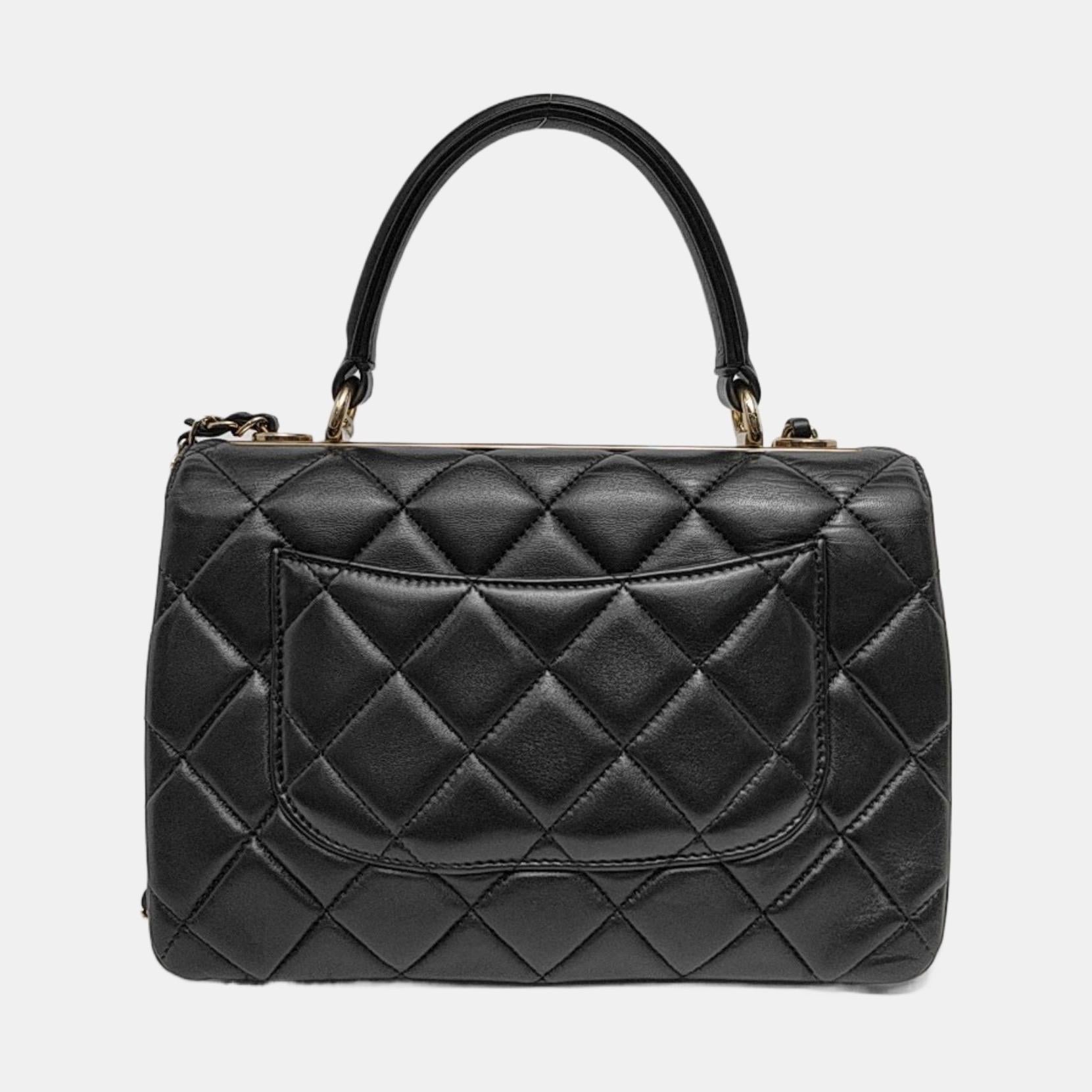 Chanel Trendy CC Small Black Lambskin Leather Gold Hardware 3