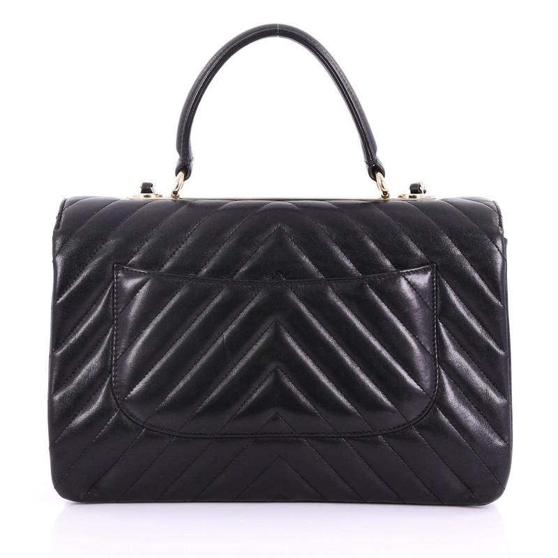 Chanel Trendy CC Top Handle Bag Chevron Lambskin Medium In Good Condition In NY, NY