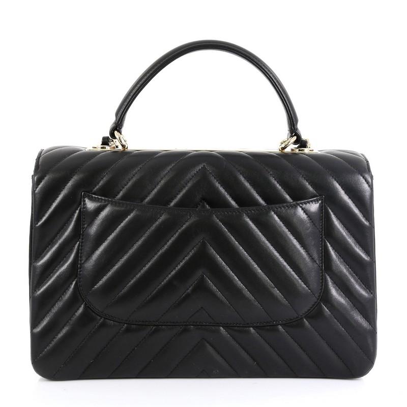 Chanel Trendy CC Top Handle Bag Chevron Lambskin Medium In Good Condition In NY, NY