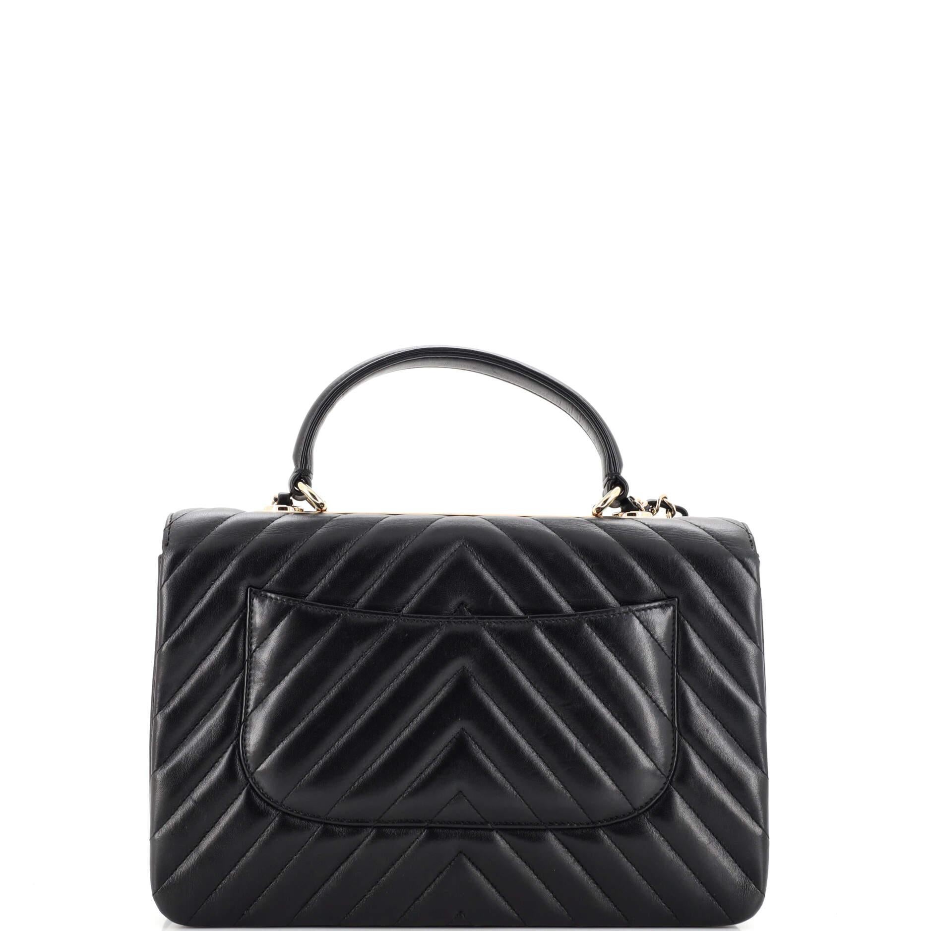 Women's or Men's Chanel Trendy CC Top Handle Bag Chevron Lambskin Medium