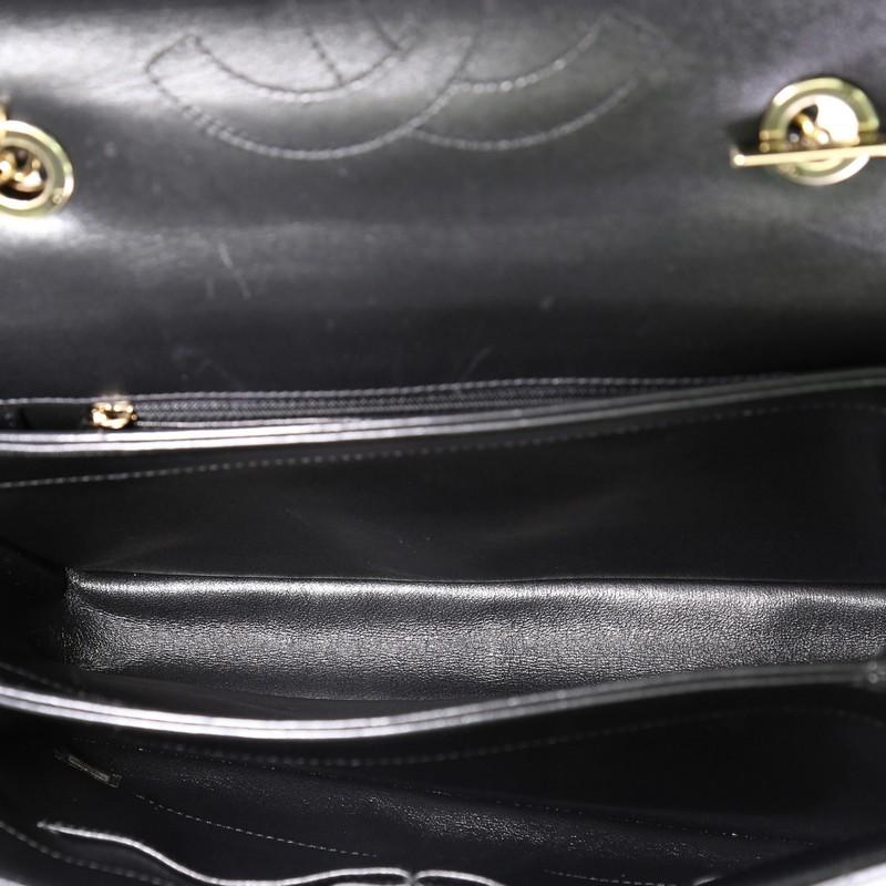 Black Chanel Trendy CC Top Handle Bag Chevron Lambskin Medium