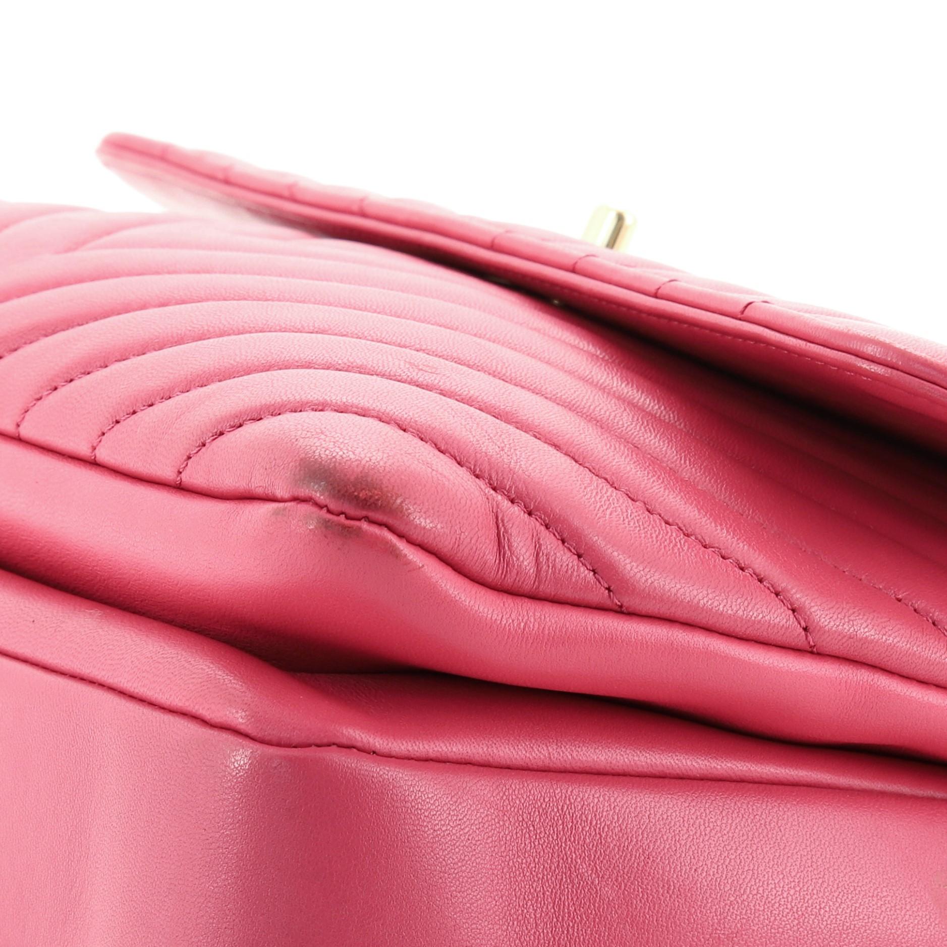 Pink Chanel Trendy CC Top Handle Bag Chevron Lambskin Medium