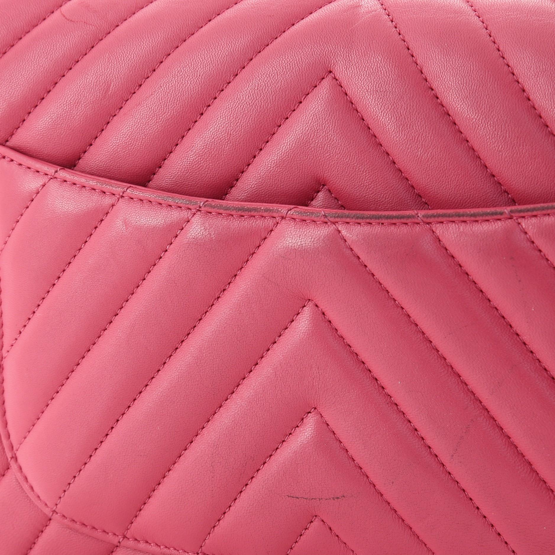 Chanel Trendy CC Top Handle Bag Chevron Lambskin Medium In Fair Condition In NY, NY
