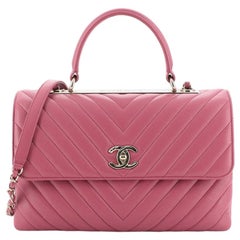Chanel Trendy CC Top Handle Bag Chevron Lammfell Medium