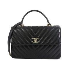 Chanel Trendy CC Top Handle Bag Chevron Lammfell Medium