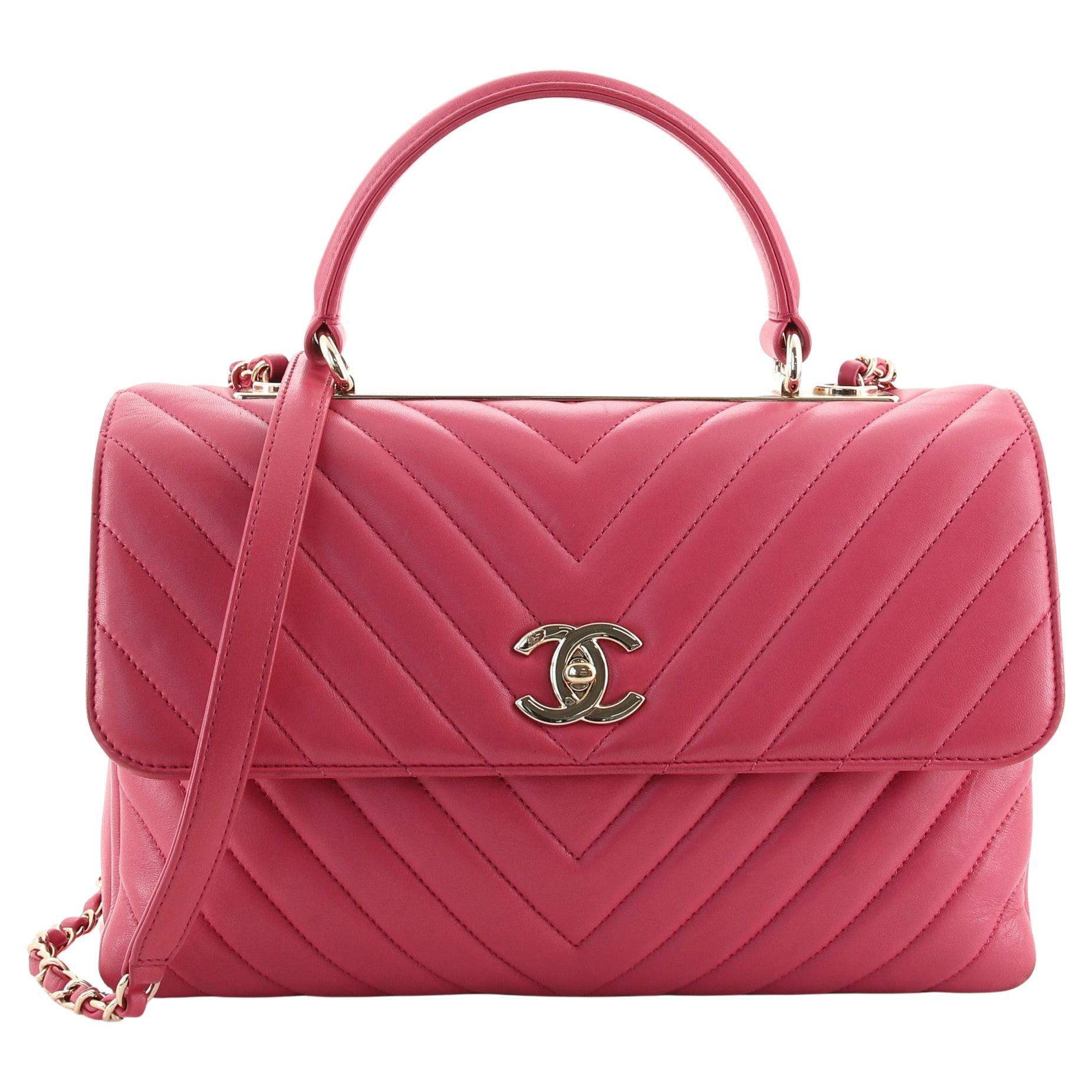 CHANEL Trendy CC Flap Quilted Lambskin Pink Small with Handle 30197454