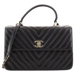 Chanel Trendy CC Top Handle Tasche Chevron Lammfell Medium
