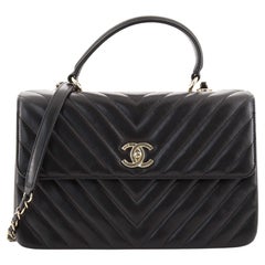 Chanel Trendy CC Top Handle Bag Chevron Lambskin Medium