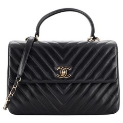 Chanel Trendy CC Top Handle Bag Chevron Lambskin Medium