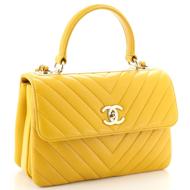 Chanel Trendy CC Top Handle Bag Chevron Lambskin Small For Sale at 1stDibs
