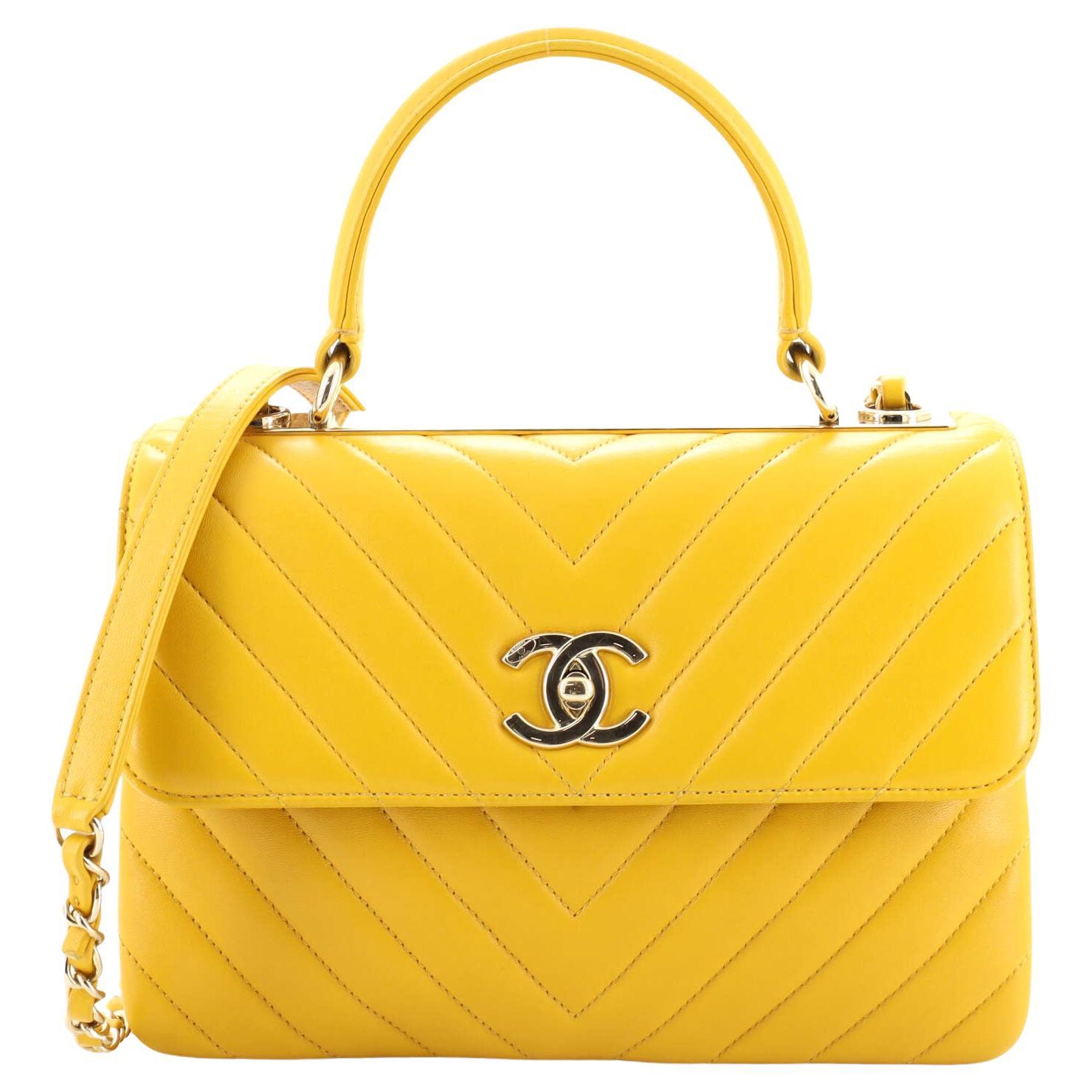 Chanel Trendy CC Top Handle Bag Chevron Lambskin Small at 1stDibs