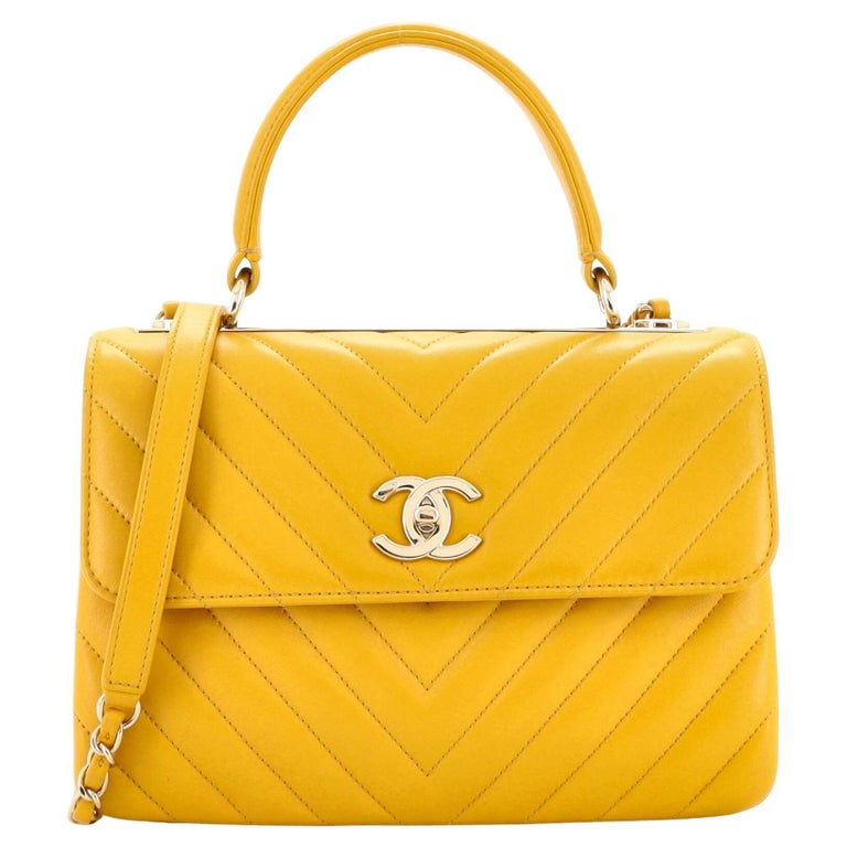 Chanel Trendy CC Top Handle Bag Chevron Lambskin Small
