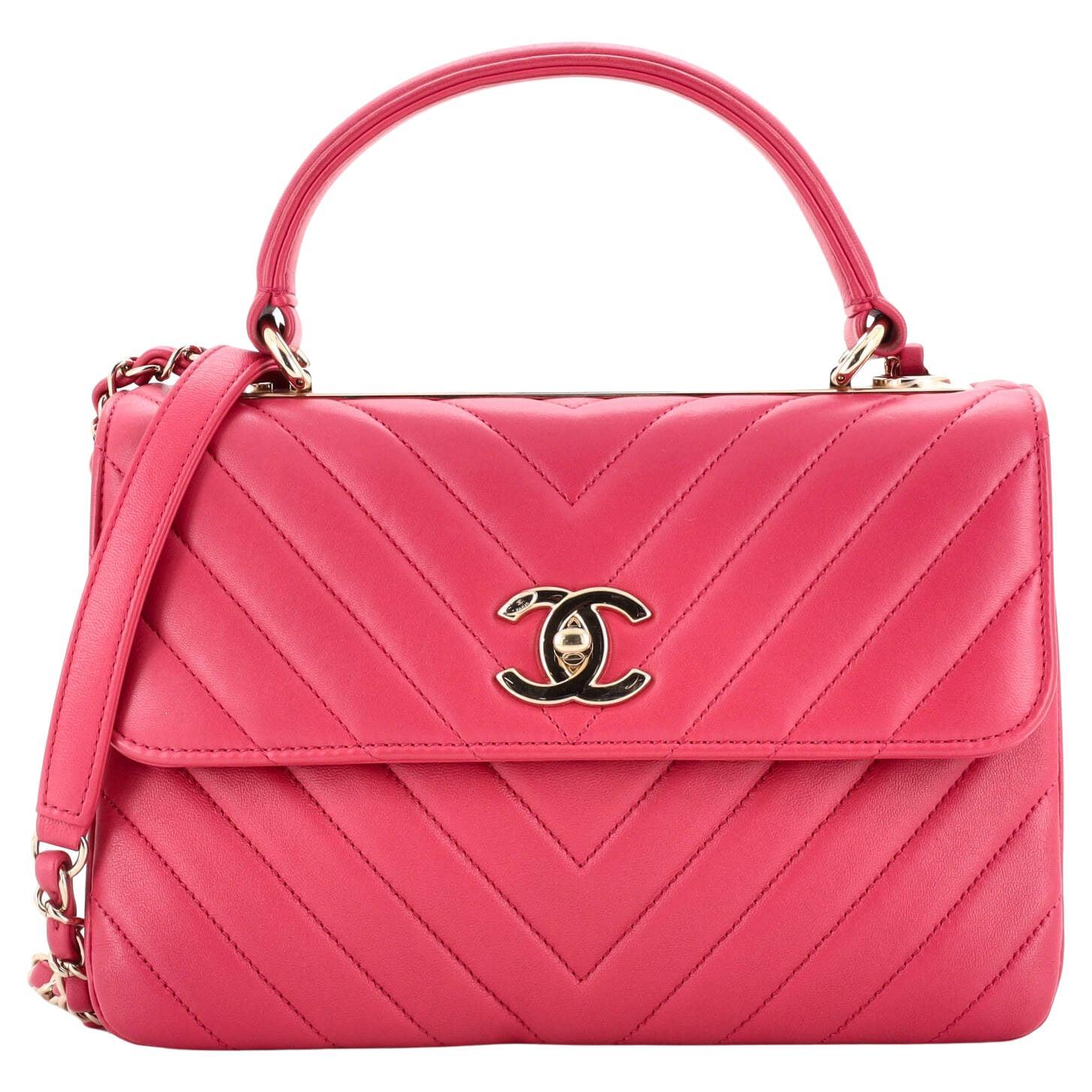 Chanel Trendy CC Top Handle Bag Chevron Lambskin Small For Sale