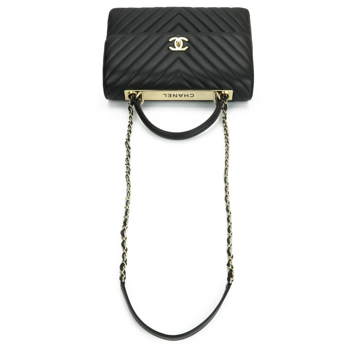 CHANEL Trendy CC Top Handle Bag Medium Black Lambskin with Gold Hardware 2018 4