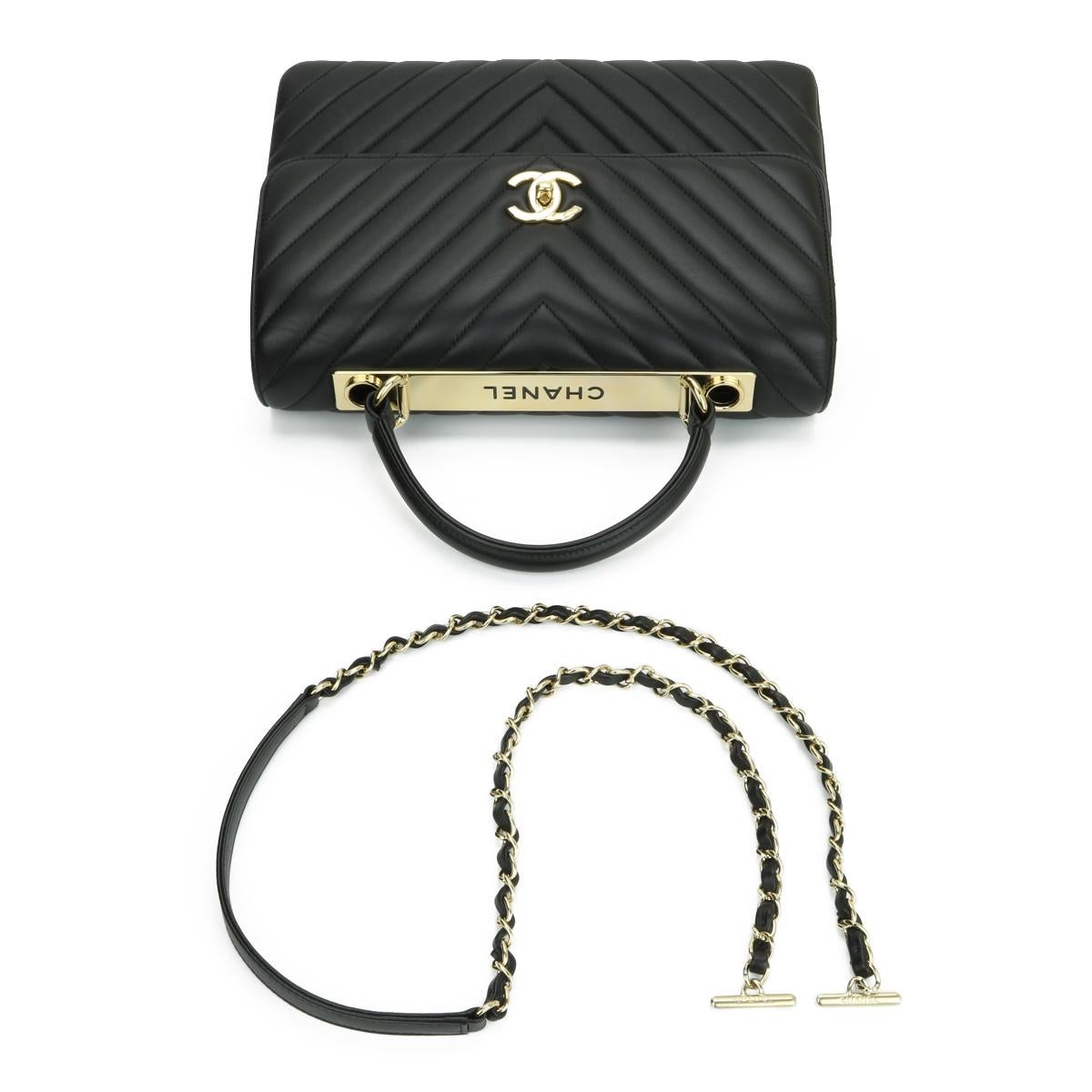 CHANEL Trendy CC Top Handle Bag Medium Black Lambskin with Gold Hardware 2018 5