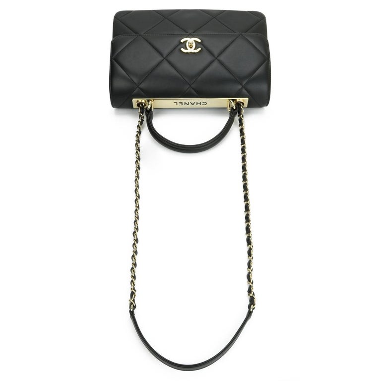 CHANEL Trendy CC Top Handle Bag Medium Black Lambskin with Gold Hardware 2019 at 1stDibs