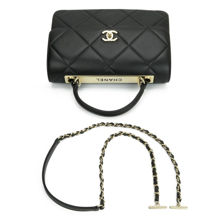 CHANEL Trendy CC Top Handle Bag Medium Black Lambskin with Gold Hardware 2019 at 1stDibs