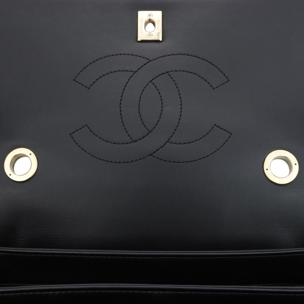CHANEL Trendy CC Top Handle Bag Medium Schwarzes Lammfell mit goldener Hardware 2019 9