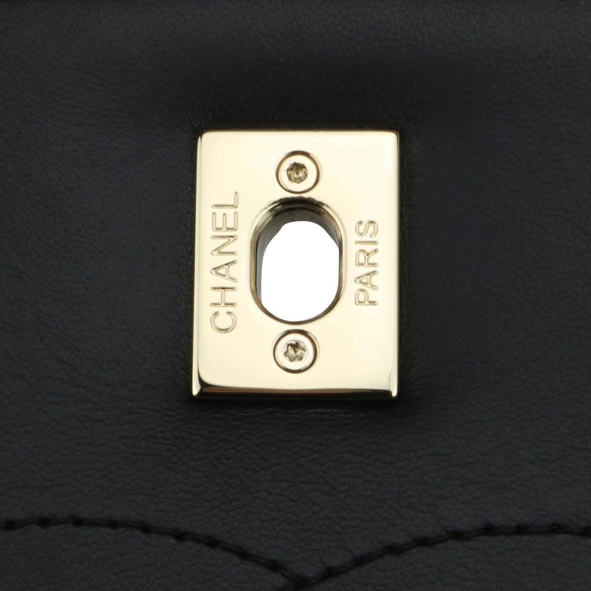 CHANEL Trendy CC Top Handle Bag Medium Schwarzes Lammfell mit goldener Hardware 2019 10