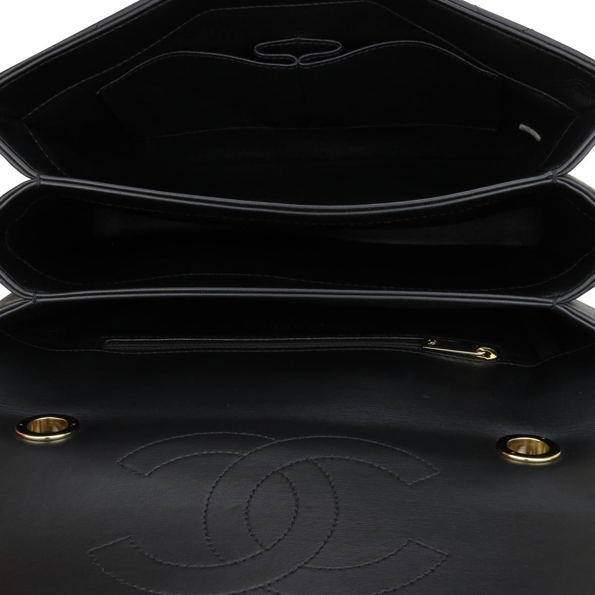 CHANEL Trendy CC Top Handle Bag Medium Schwarzes Lammfell mit goldener Hardware 2019 11