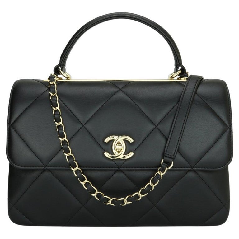 CHANEL Trendy CC Top Handle Bag Medium Black Lambskin with Gold Hardware 2019 at 1stDibs