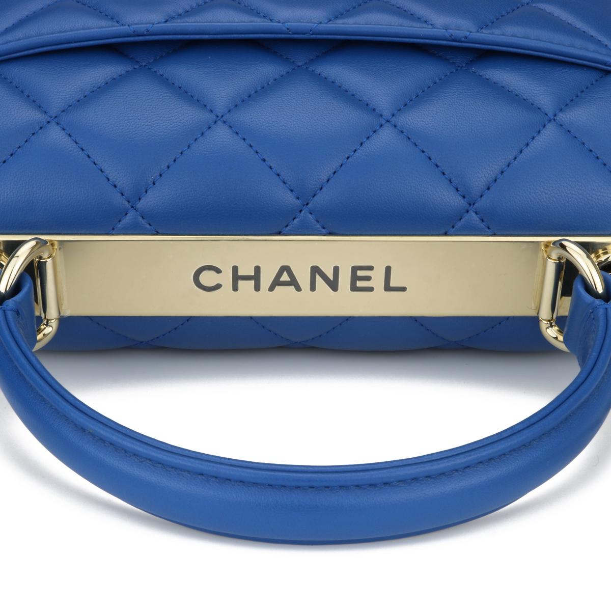 CHANEL Trendy CC Top Handle Bag Medium Blue Lambskin with Gold Hardware 2019 3