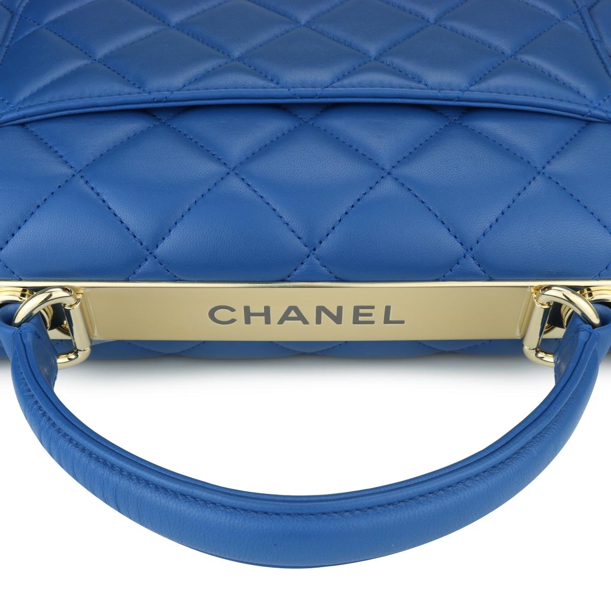 CHANEL Trendy CC Top Handle Bag Medium Blue Lambskin with Gold Hardware 2019 7