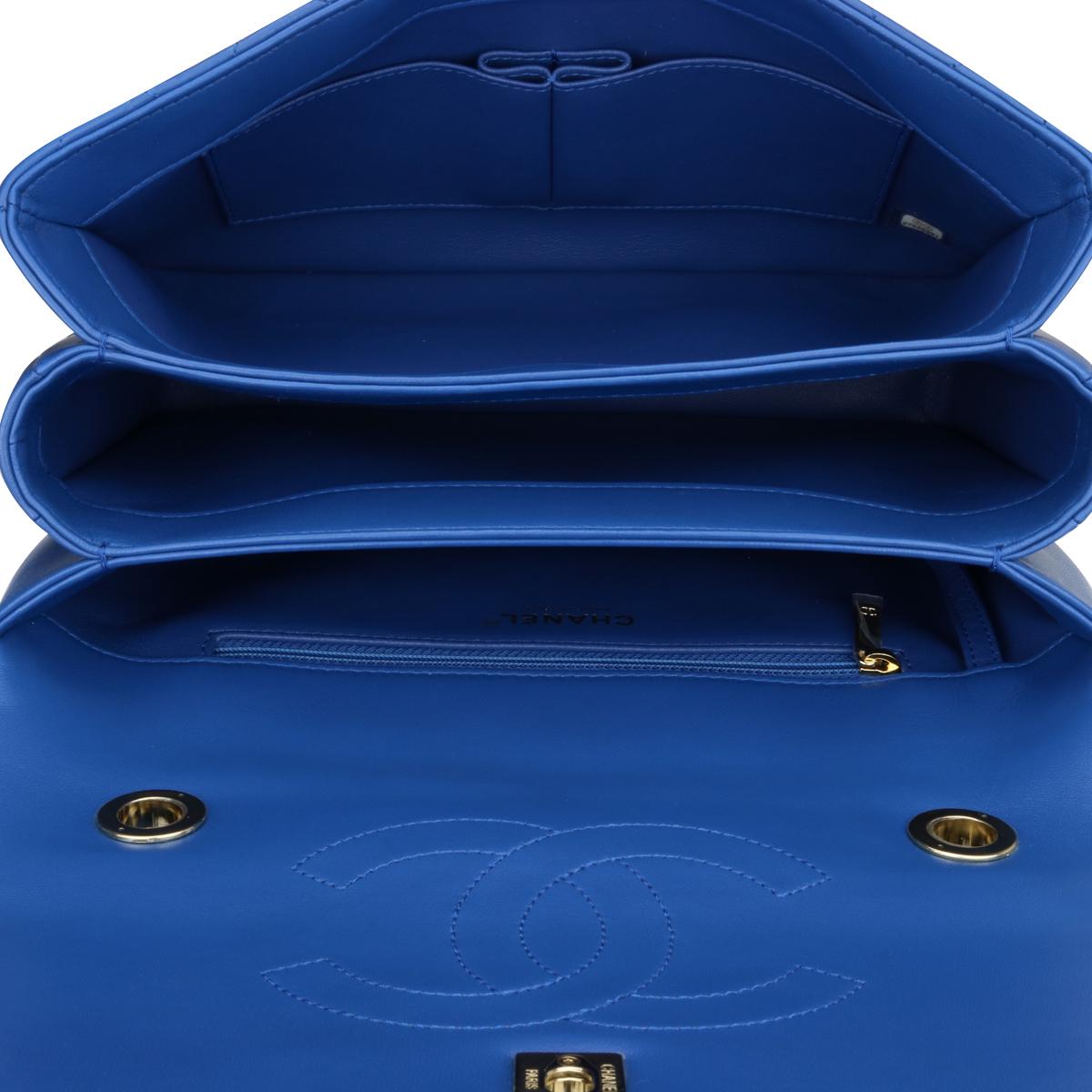 CHANEL Trendy CC Top Handle Bag Medium Blue Lambskin with Gold Hardware 2019 6