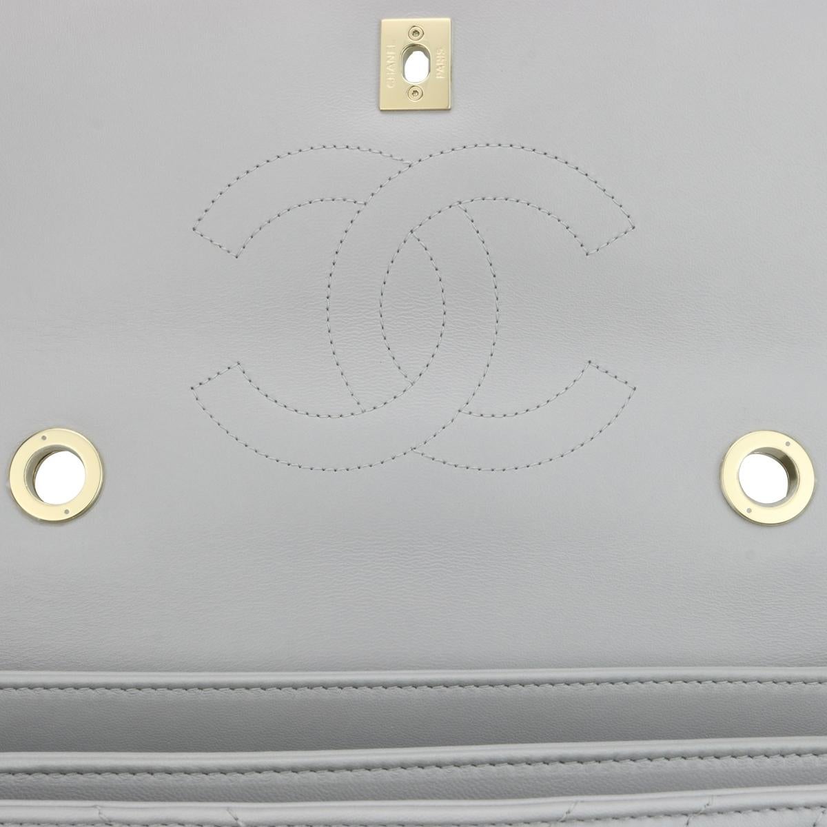 CHANEL Trendy CC Top Handle Bag Medium Graues Lammfell mit goldener Hardware 2018 9