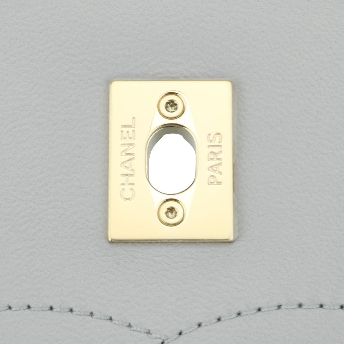 CHANEL Trendy CC Top Handle Bag Medium Graues Lammfell mit goldener Hardware 2018 10