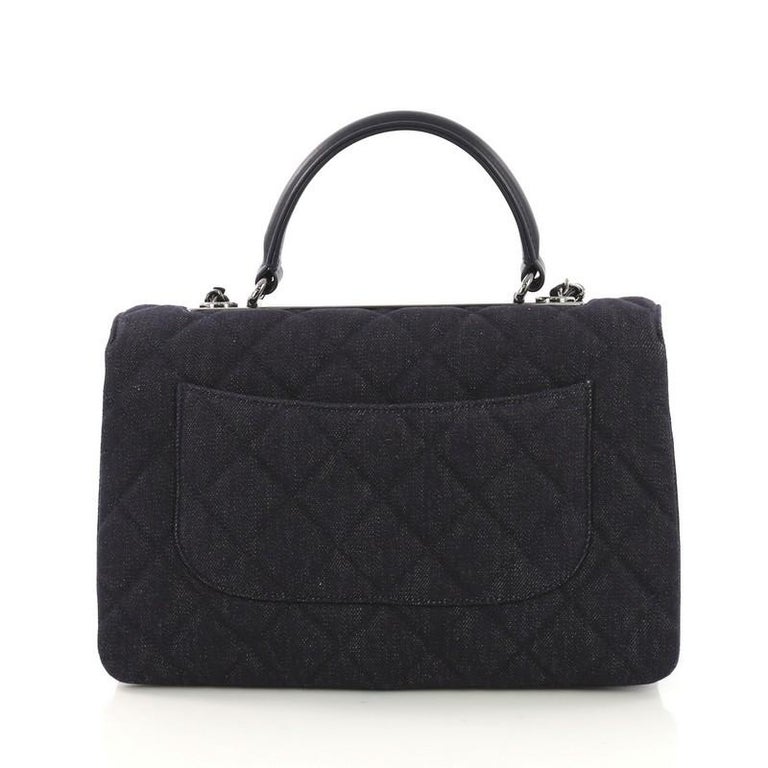 Chanel Trendy CC Top Handle Bag Quilted Denim Medium at 1stDibs