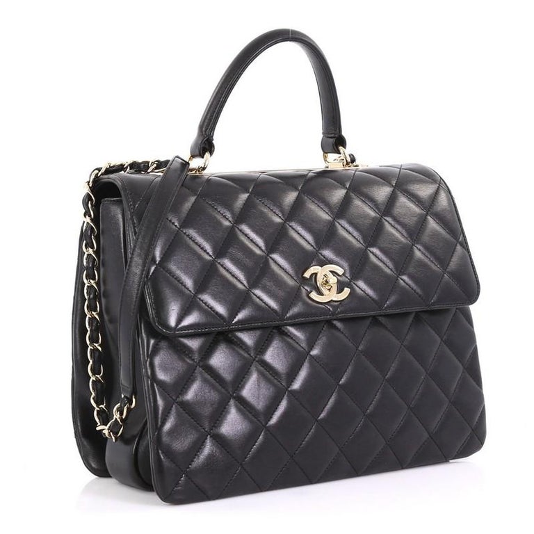 Chanel Trendy CC Top Handle Bag Quilted Lambskin Large at 1stDibs