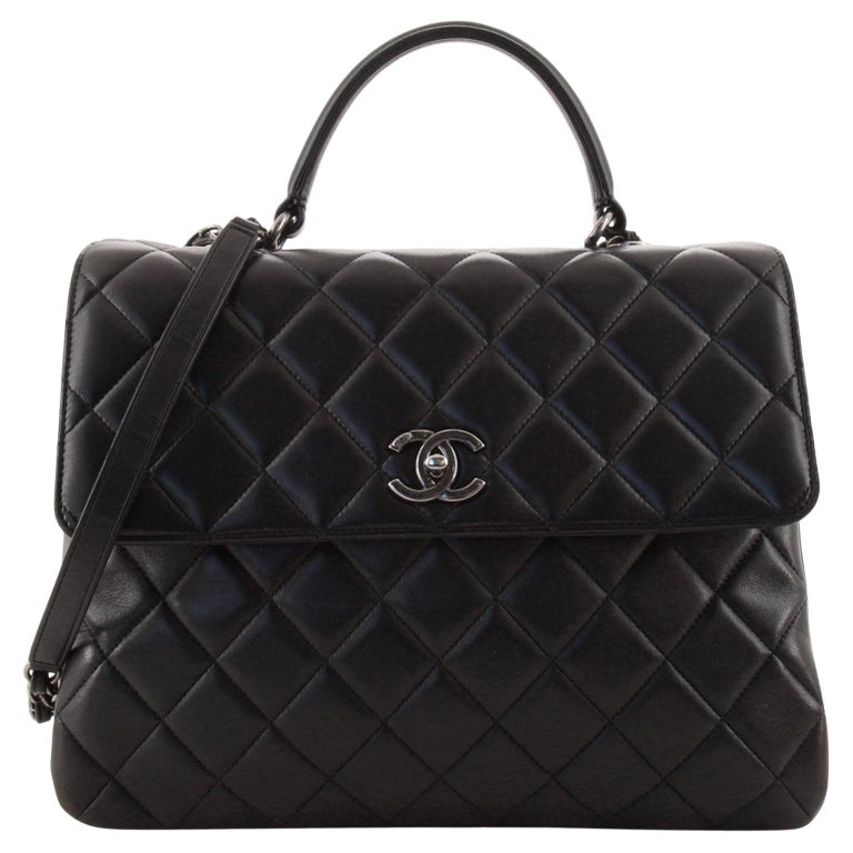 Chanel Trendy CC Top Handle Bag Quilted Lambskin Large For Sale at 1stDibs