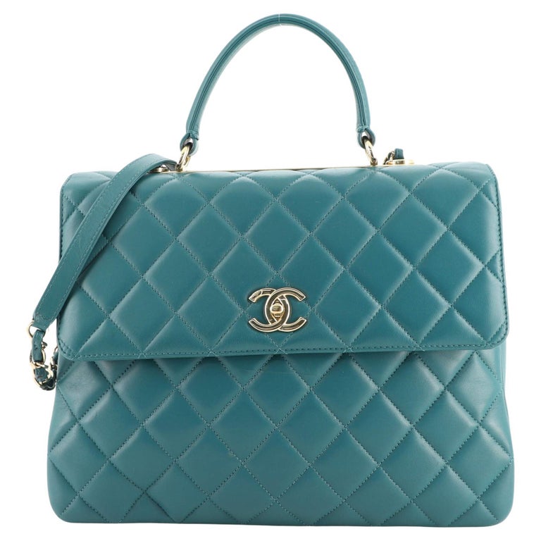 Chanel Trendy CC Top Handle Bag Quilted Lambskin Large For Sale at 1stDibs