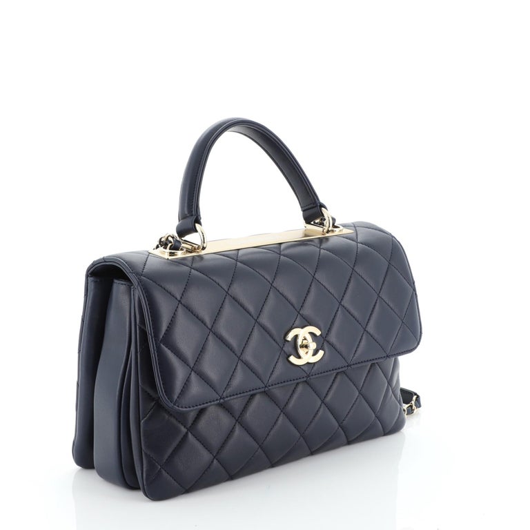 Chanel Trendy CC Top Handle Bag Quilted Lambskin Medium at 1stDibs
