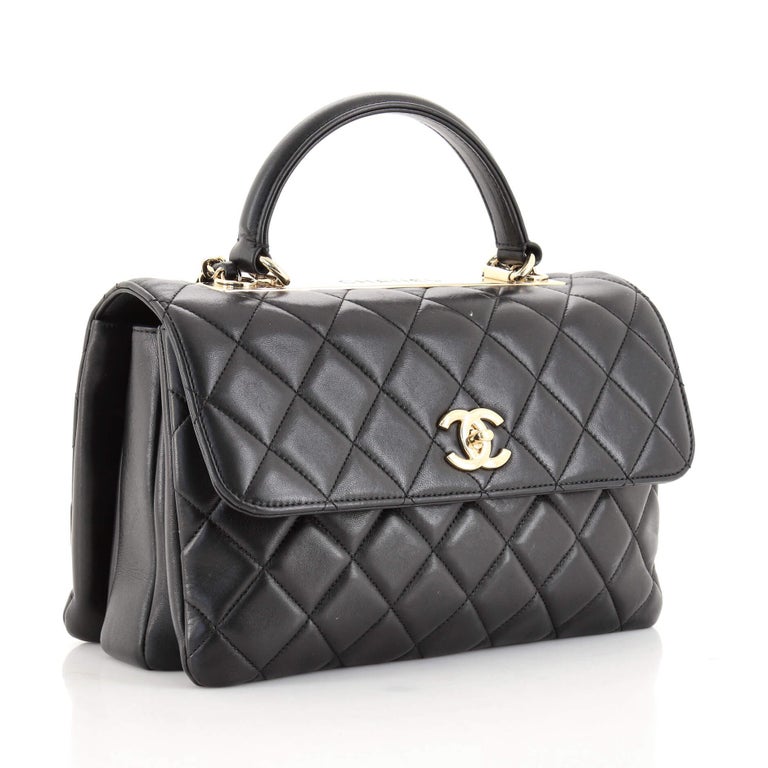 Chanel Trendy CC Top Handle Bag Quilted Lambskin Medium For Sale at 1stDibs