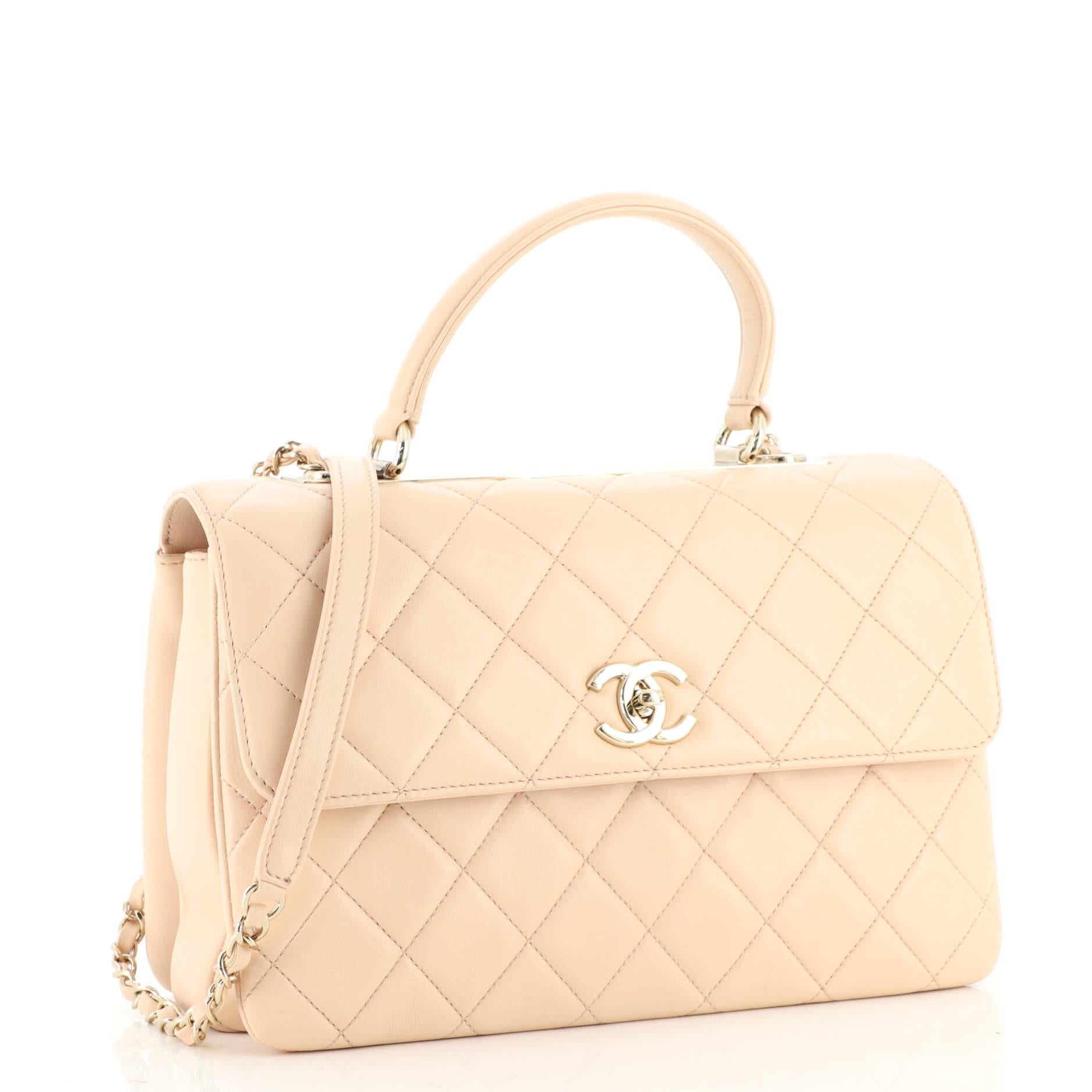 Chanel Trendy CC Top Handle Bag Quilted Lambskin Medium at 1stDibs cc