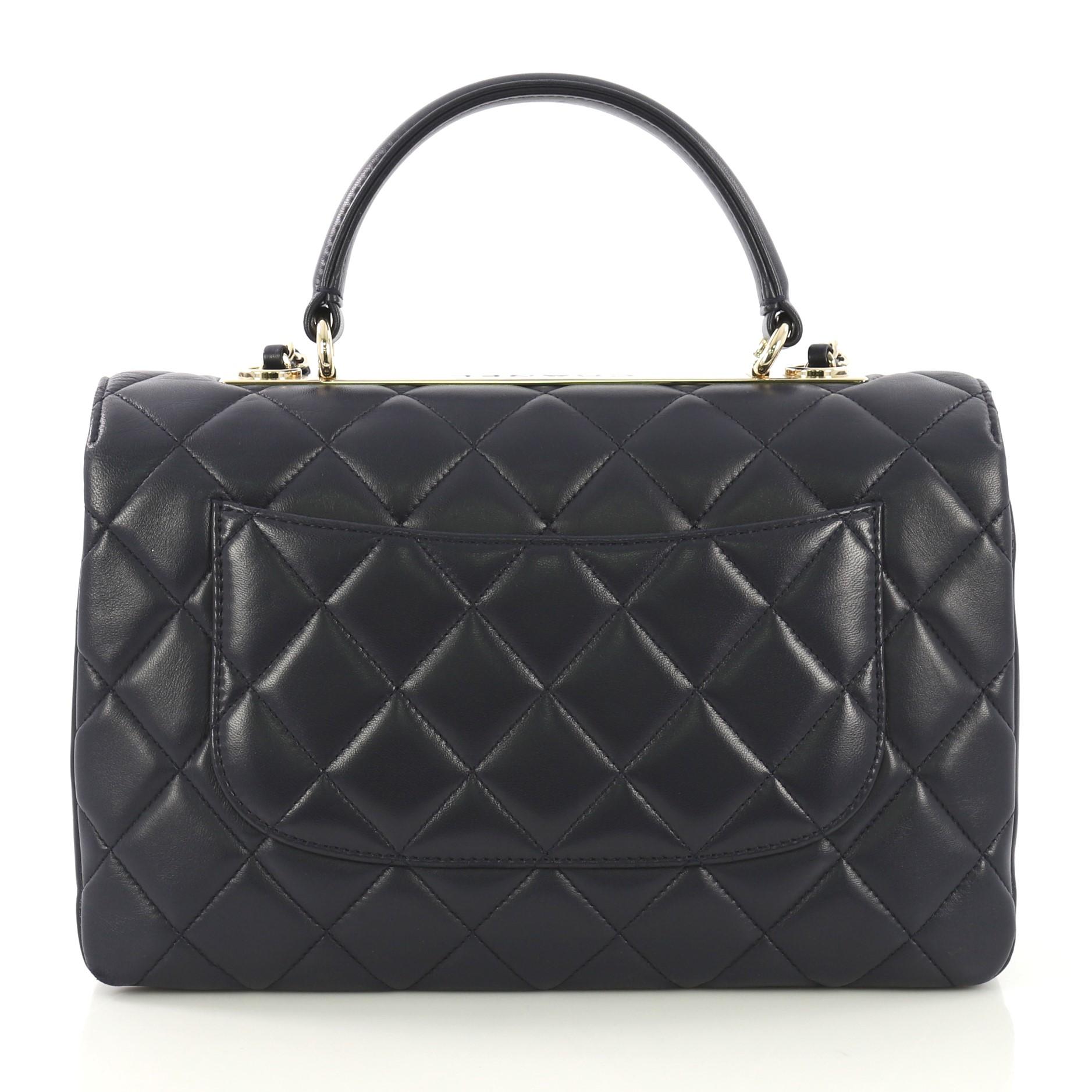 Chanel Trendy CC Top Handle Bag Quilted Lambskin Medium In Excellent Condition In NY, NY