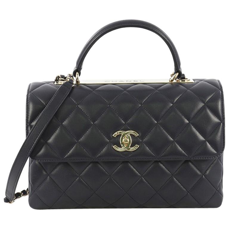 Chanel Trendy CC Top Handle Bag Quilted Lambskin Medium at 1stDibs