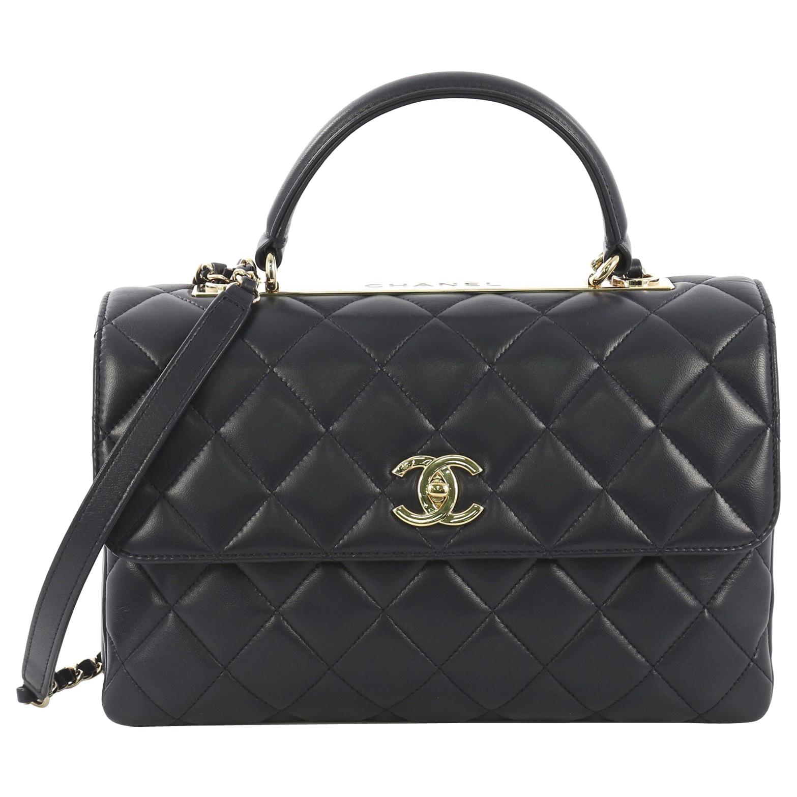 Chanel Trendy CC Top Handle Bag Quilted Lambskin Medium at 1stDibs