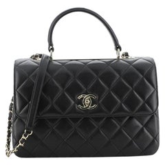 Chanel Trendy CC Top Handle Bag Gestepptes Lammfell Medium